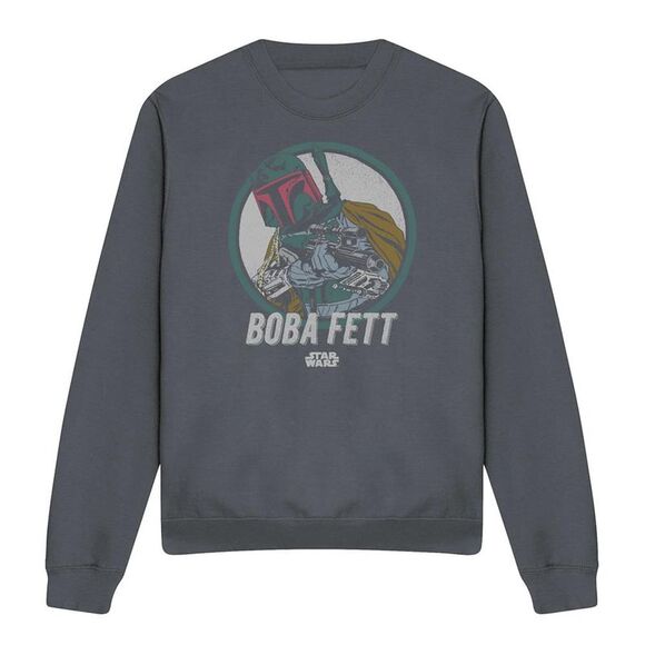 Star Wars Unisex Adult Boba Fett Sweatshirt / Charcoal